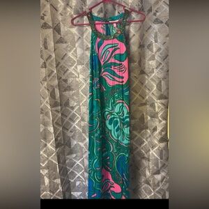 Lilly Pink and Green Maxi Dress